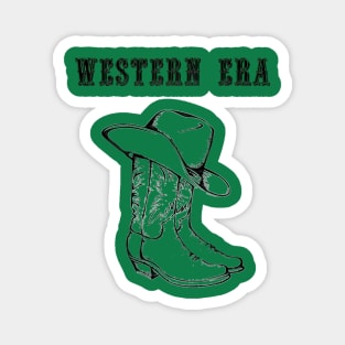 Western Era - Cowboy Boots and Hat Magnet
