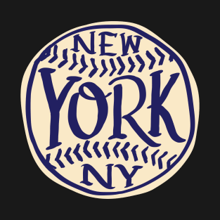 NYC New York Hand Drawn Typography Baseball T-Shirt