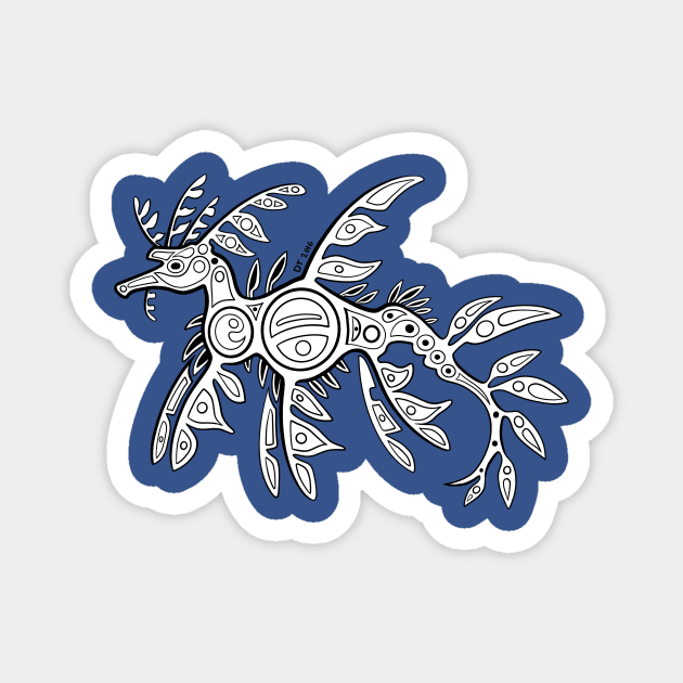 Native Inspired Leafy Sea Dragon Magnet by DahlisCrafter