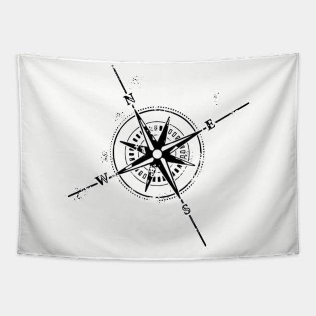 Compass Rose Travel to the End of the Earth Tapestry by Bunnuku