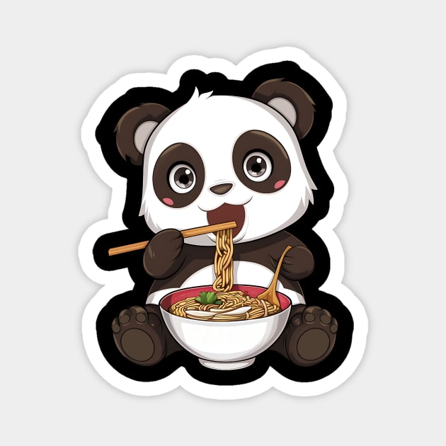 Smiling Panda Ramen Lover – Kawaii Anime Style Magnet by Inkarti