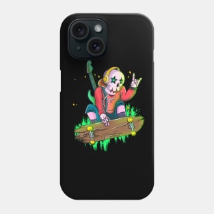 Punk Skeleton Skateboarding Phone Case