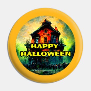 Haunted House Halloween Pin