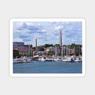 Boston MA - Marina With Bunker Hill Monument in Distance Magnet