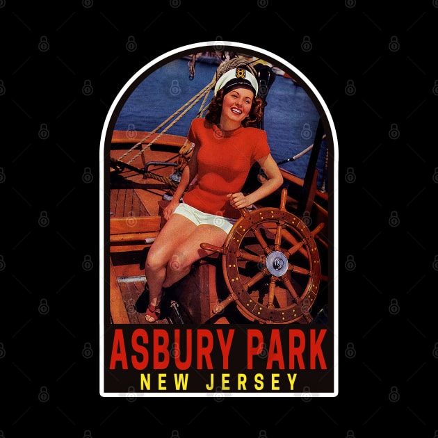 Vintage Asbury Park Travel Decal by fearcity