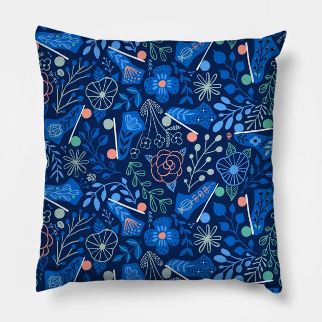 Floral Roller Rink Pillow by kostolom3000