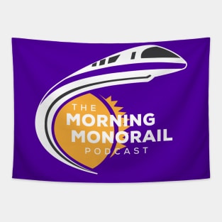 Morning Monorail Logo w/ Text Overlapping the Sun Light Color Tapestry