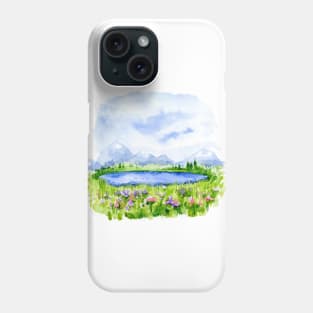 Watercolor Lake Landscape Phone Case