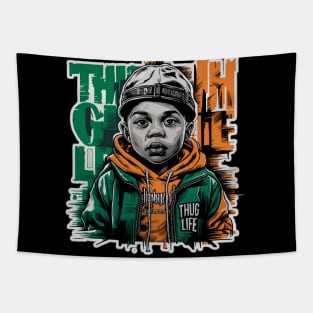 Playful Thug Life Baby Design Tapestry
