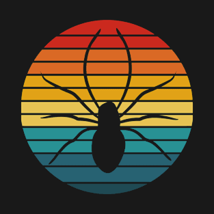 Vintage Retro Sunset Spider Silhouette T-Shirt