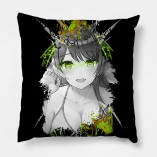 Cute Girl - Green V Pillow