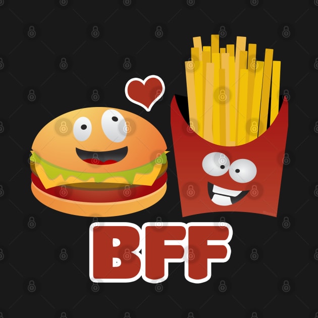 BFF Best Friends Forever Burger And Fries by Ricaso