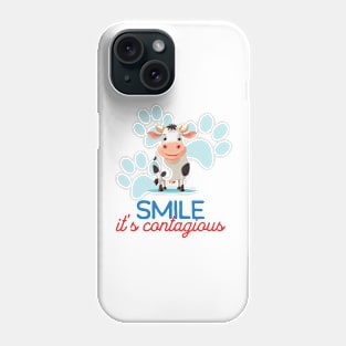 Cute Cow Minimalist Style Art | Smile, it's contagious. Phone Case