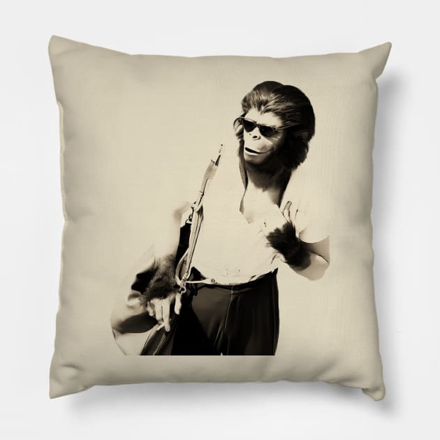 Vintage Cornelius In Shades Pillow by Jazz In The Gardens