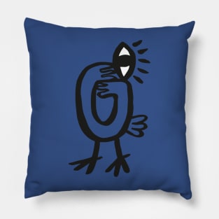 Hen Face Black Pillow