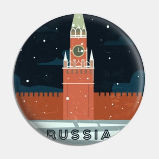 Moscow, Russia. Retro travel poster Pin