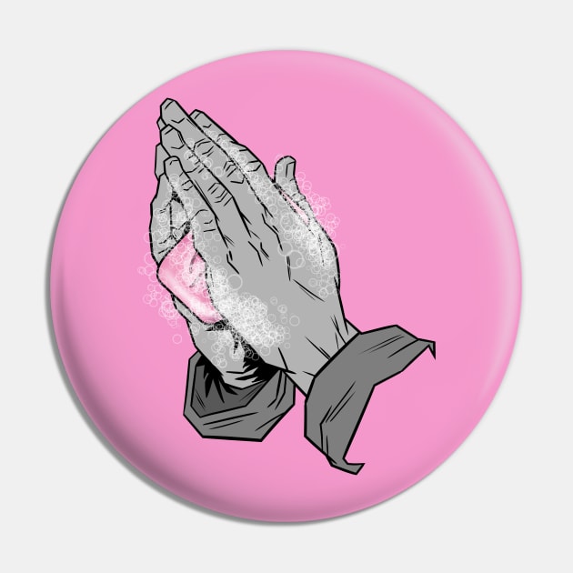 Notice: Wash Hands Before Returning To Prayer Pin by HeroInstitute