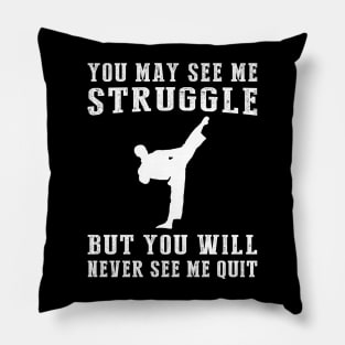 Indomitable Taekwondo Warrior: A Funny T-Shirt for Unyielding Practitioners! Pillow