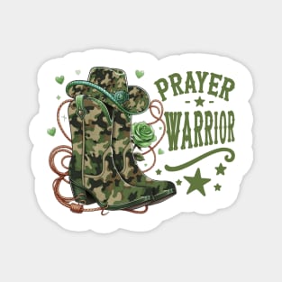 Camo Cowboy Boots Prayer Warrior Faith God Jesus Christian Women Magnet