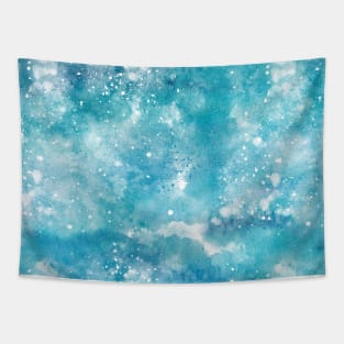 Watercolor Winter Snow Blizzard Abstract Painting Tapestry