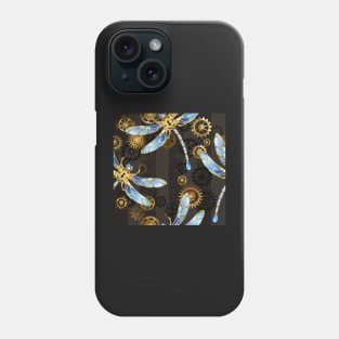 Steampunk Seamless with Mechanical Dragonflies Phone Case