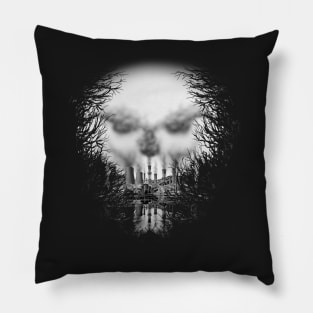 Pollution Skull Pillow