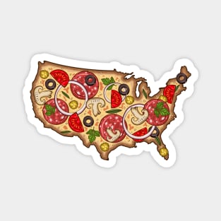 USA Pizza Map Magnet