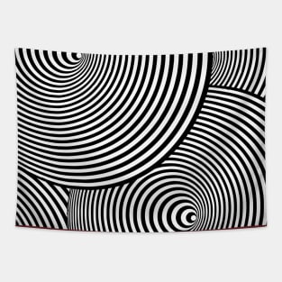 Geometrical black and white pattern Tapestry