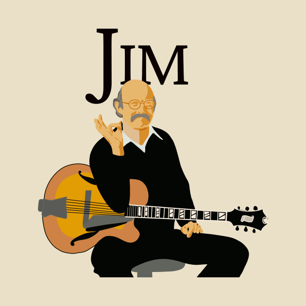 Jim Hall Legendary Jazz Guitar Player Flat Modern Art Original Design T-Shirt - Gift for Vinyl Collector, Jazz Fan, Student or Musician by Jazz Nerd Paradise
