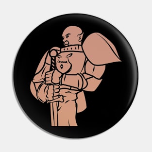 Orc Knight (Parchment): A Fantasy Design Pin