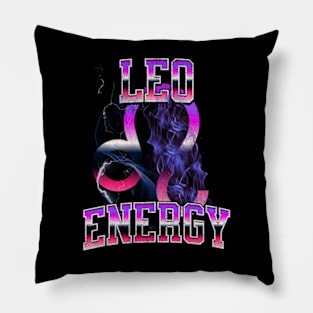 Leo Energy Retro Lightning Zodiac Sign Birthday Astrology Pillow