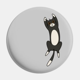 Quirky Lying Black Cat Pin