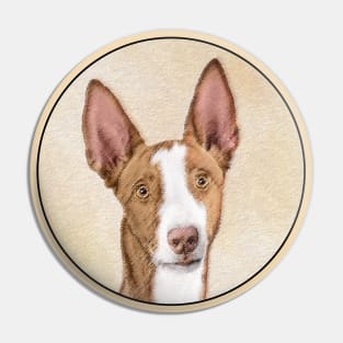 Ibizan Hound Painting - Cute Original Dog Art Pin