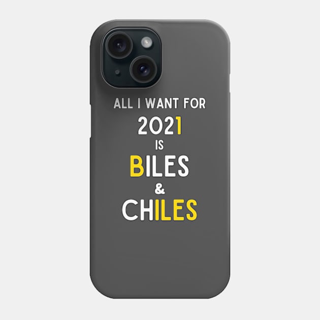 Biles and Chiles (no shorthand) Phone Case by Half In Half Out Podcast