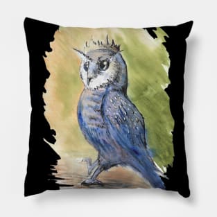 Noble owl - watercolour - gothic art and designs Pillow