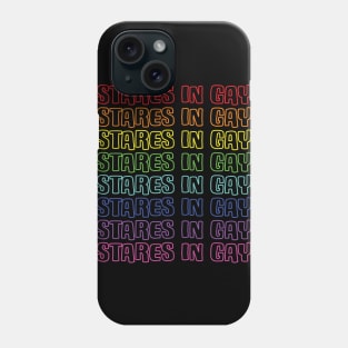 Stares In Gay Rainbow Block Text Phone Case