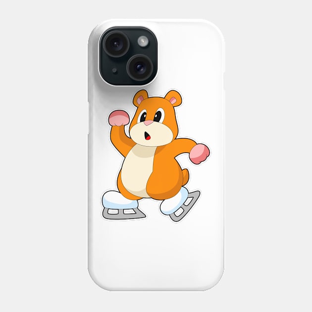 Hamster Ice skating Ice skates Winter sports Phone Case by Markus Schnabel