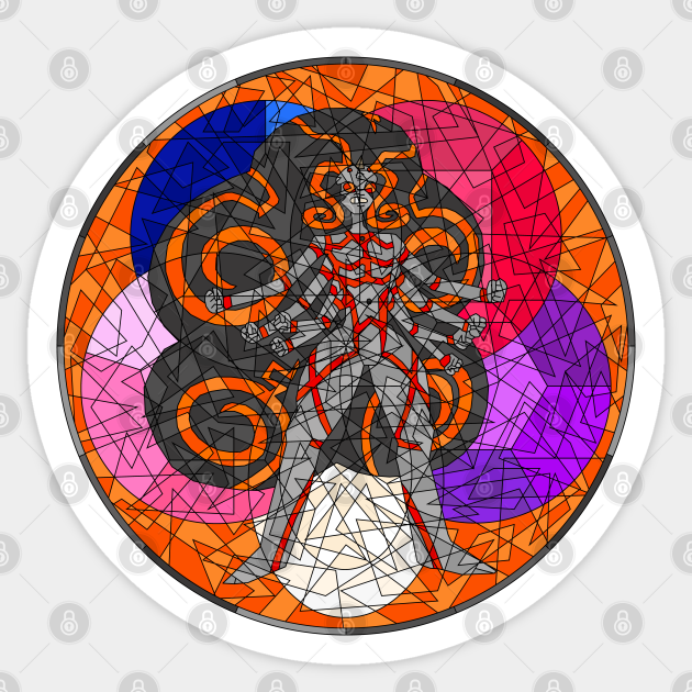 Stained Glass Obsidian Fusion From Steven Universe Stevenuniversethemovie Sticker Teepublic A volcano fusion i just love how. stained glass obsidian fusion from steven universe