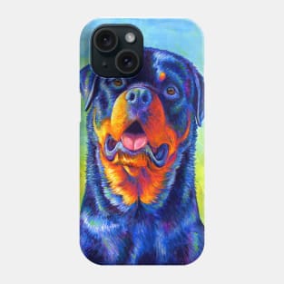 Gentle Guardian Colorful Rainbow Rottweiler Dog Phone Case