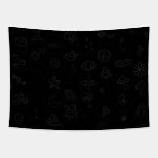 Random Symbols All Over Print Tapestry