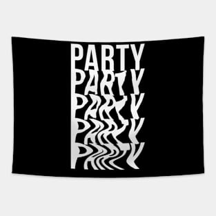 crazy party logo Tapestry