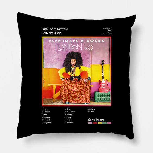 Fatoumata Diawara - London Ko Tracklist Album Pillow by 80sRetro