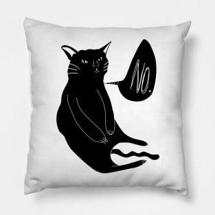 Cat No - hoodie Pillow