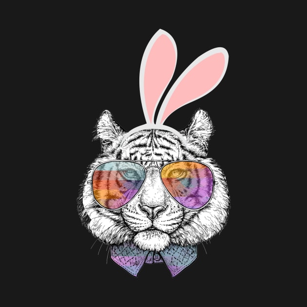 Easter Shirt Tiger Funny Bunny Ears _ Eggs Tiger Gift by danielsho90