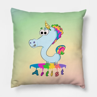 Happy Art Unicorn Rainbow Pillow