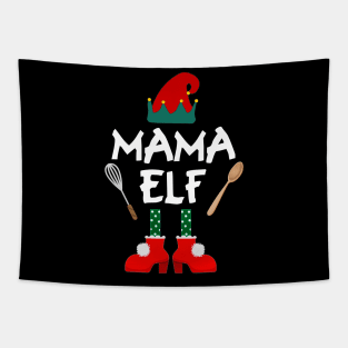 Mama Elf Funny T shirt Family Christmas Tapestry