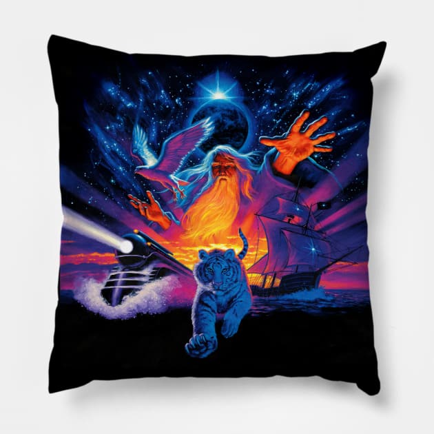 The Wizards Journey Pillow by Spiderwebart Gallery