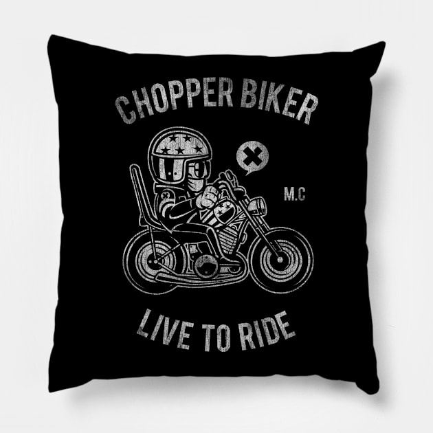 Chopper Biker Pillow by drewbacca