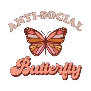 Anti-Social Butterfly Cute Retro Funny Introvert Gifts T-Shirt