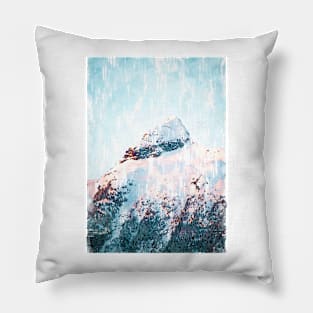 Cold Canadian Snowy Mountain Summit. For Mountain Lovers. Pillow